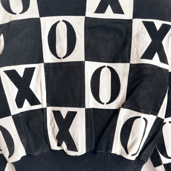 Vintage Fashion Crew XOXO Black White Suede Jacket M - Picture 7 of 7